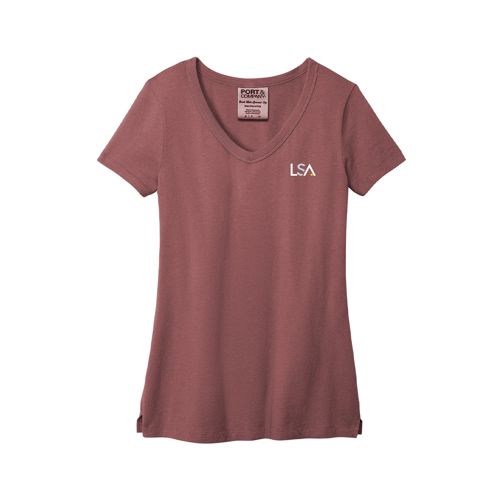 Ladies Beach Wash Garment-Dyed V-Neck Tee
