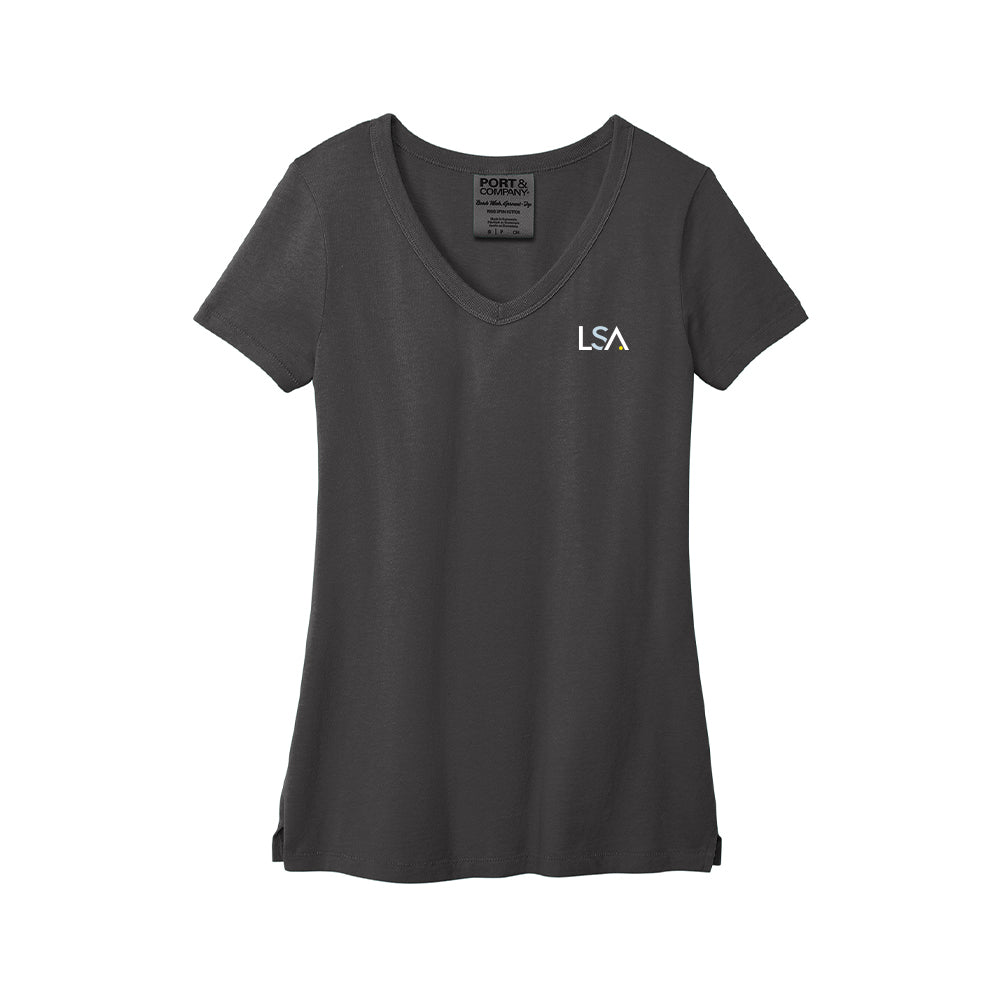 Ladies Beach Wash Garment-Dyed V-Neck Tee