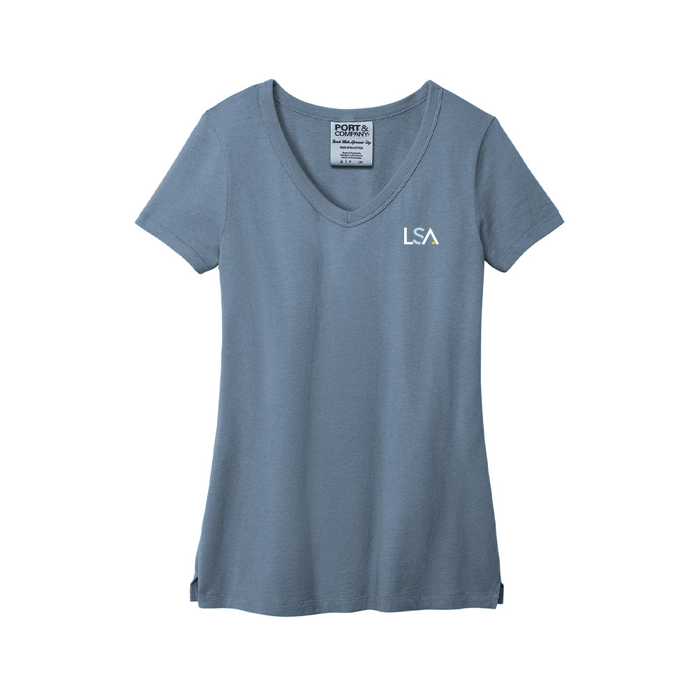 Ladies Beach Wash Garment-Dyed V-Neck Tee